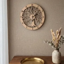 Reloj de Pared  de Madera figura Árbol de la Vida