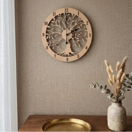 Reloj de Pared  de Madera figura Árbol de la Vida