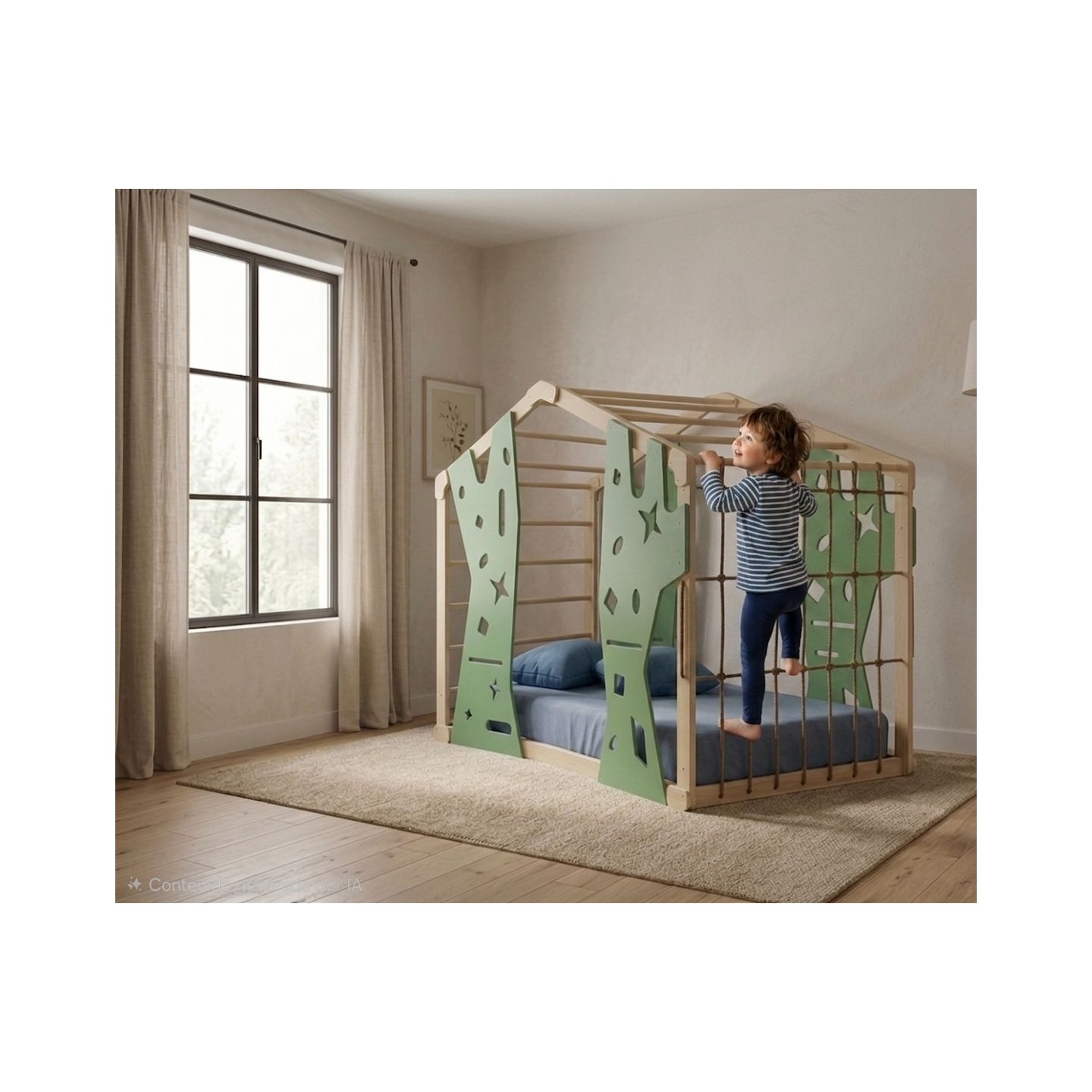 Cama escalada Montessori Infantil a ras de suelo y segura