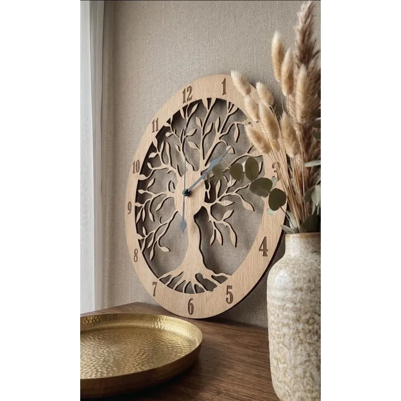 Reloj de Pared  de Madera figura Árbol de la Vida