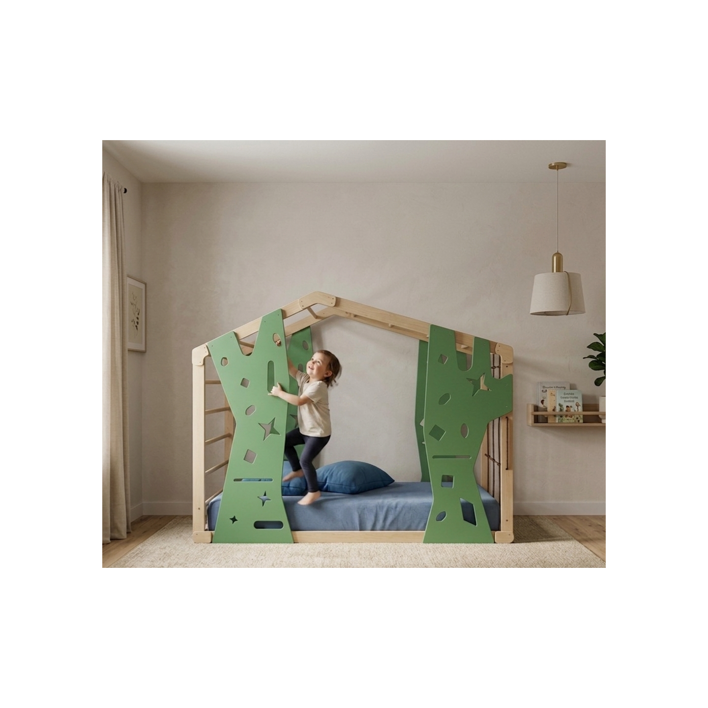 Cama escalada Montessori Infantil a ras de suelo y segura