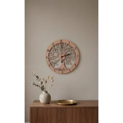 Reloj de Pared  de Madera figura Árbol de la Vida