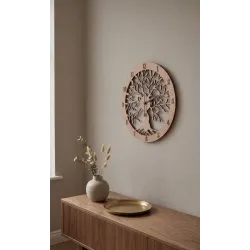 Reloj de Pared  de Madera figura Árbol de la Vida
