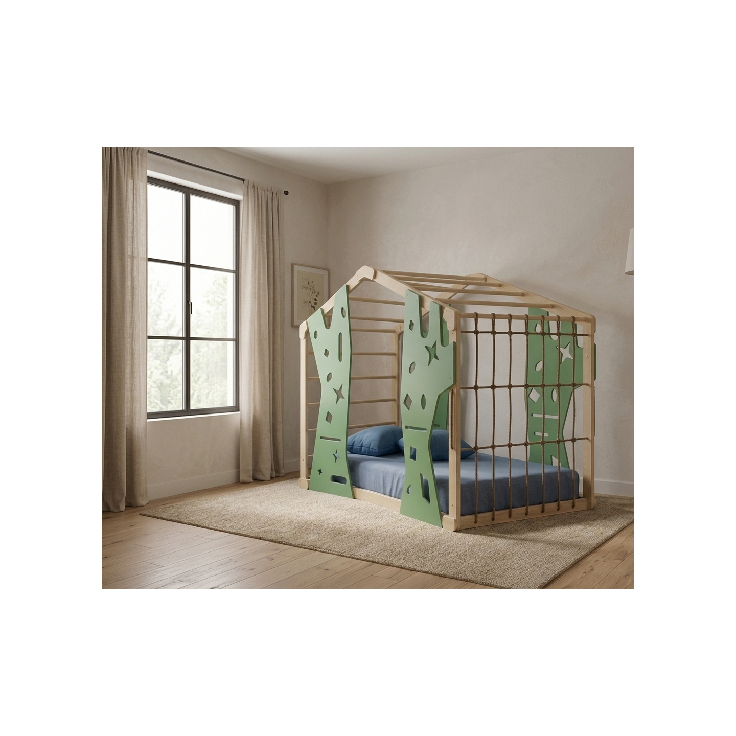Cama escalada Montessori Infantil a ras de suelo y segura