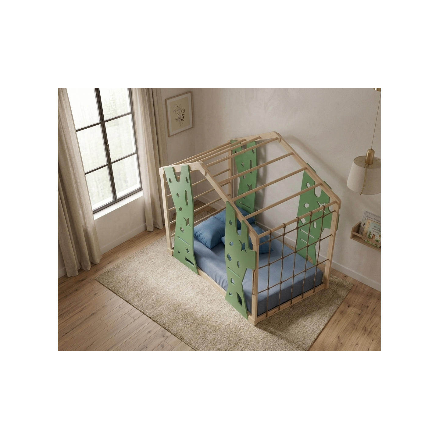 Cama escalada Montessori Infantil a ras de suelo y segura