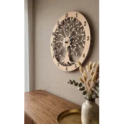 Reloj de Pared  de Madera figura Árbol de la Vida