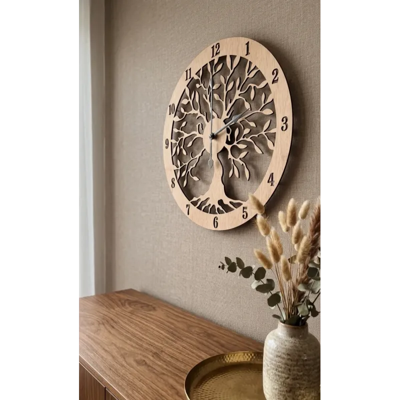 Reloj de Pared  de Madera figura Árbol de la Vida