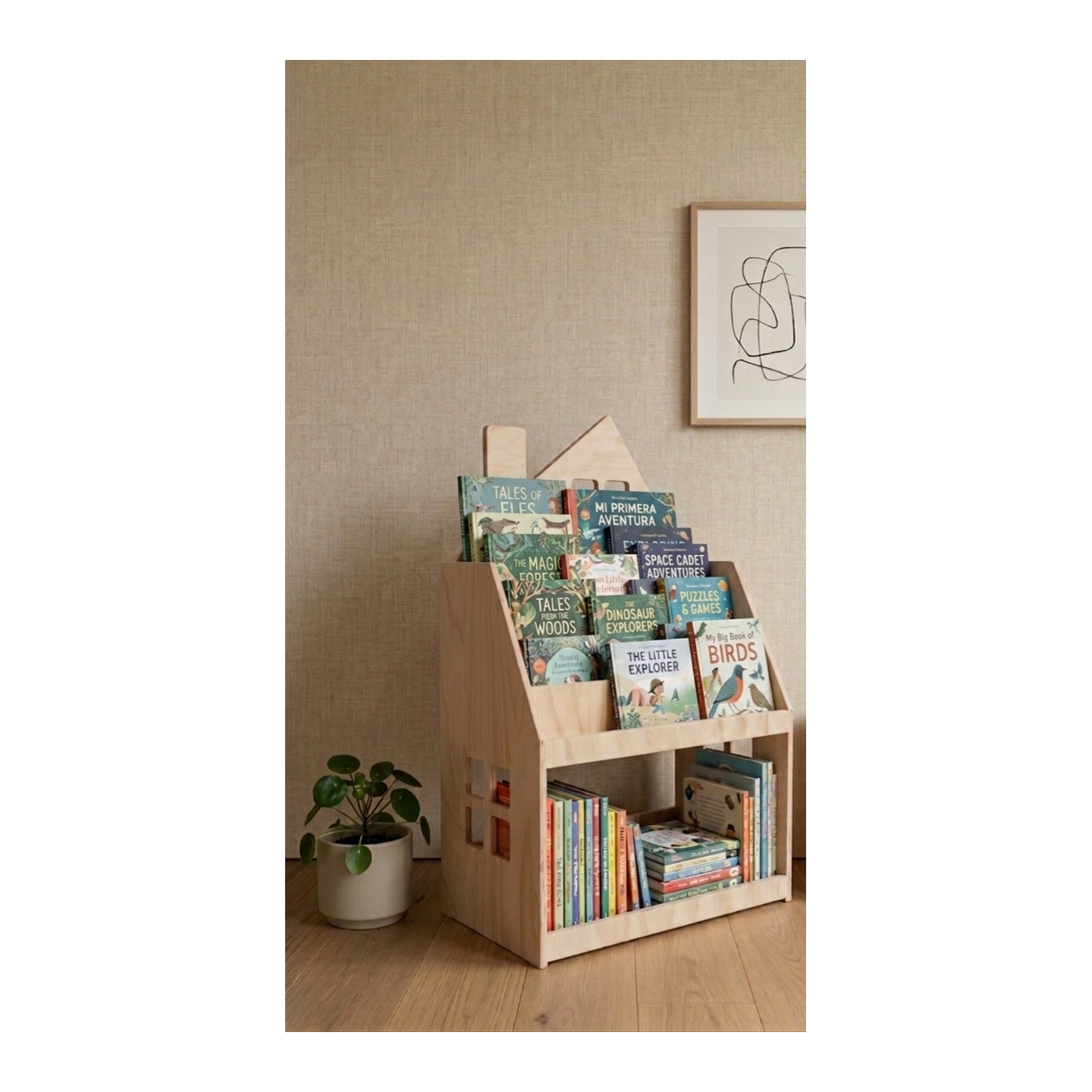 Estantería y Librería Montessori 2 en 1 de Madera