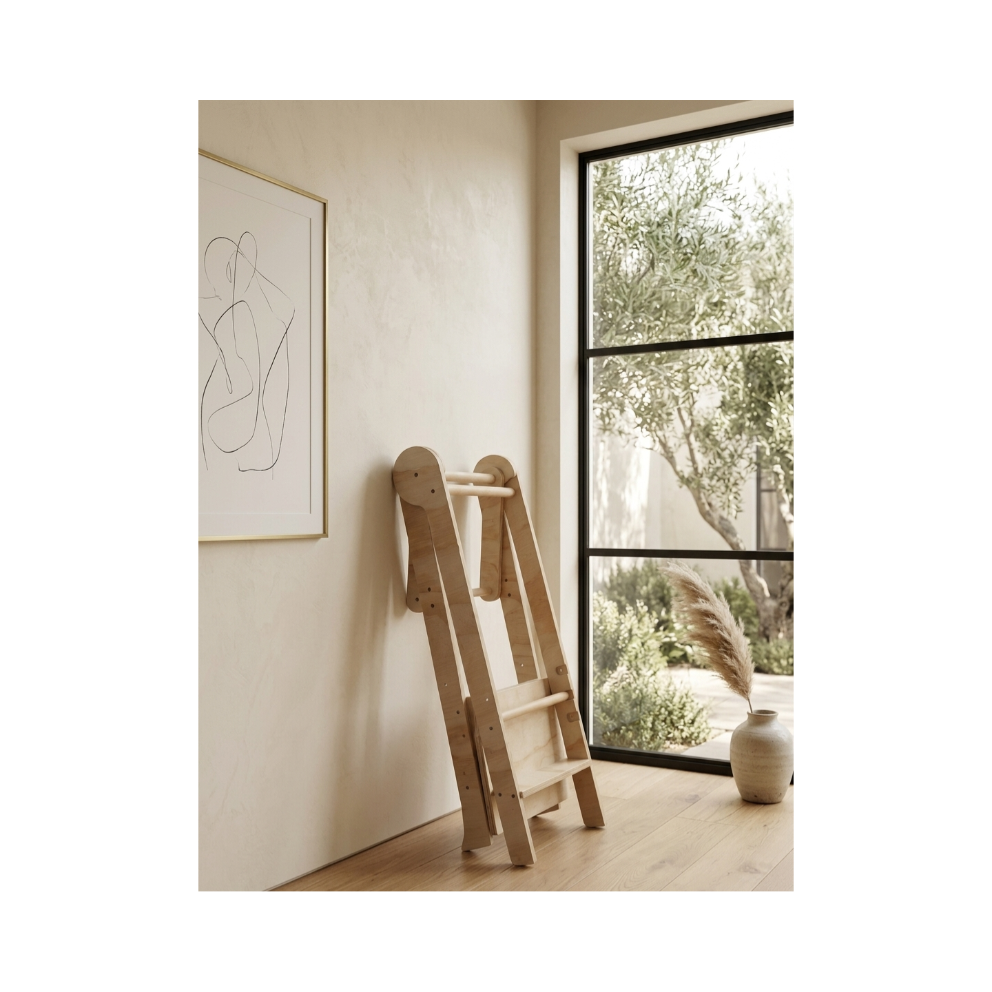 Torre Montessori Plegable de Madera (Ajustable 3 Alturas)