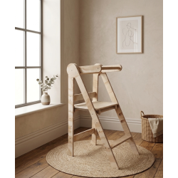 Torre Montessori Plegable de Madera (Ajustable 3 Alturas)