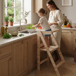 Torre Montessori Plegable de Madera (Ajustable 3 Alturas)