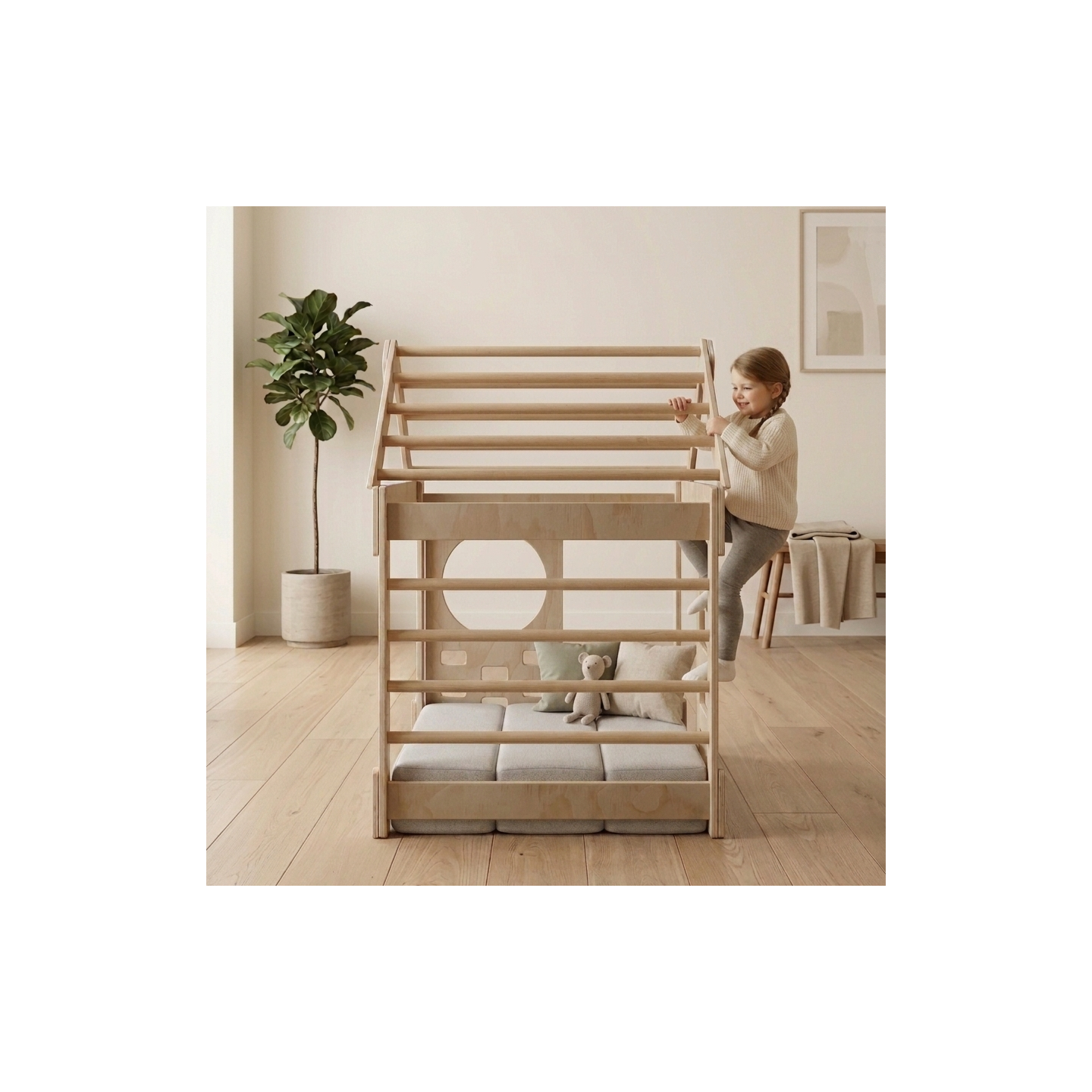 Casita de Madera niños para trepar Montessori