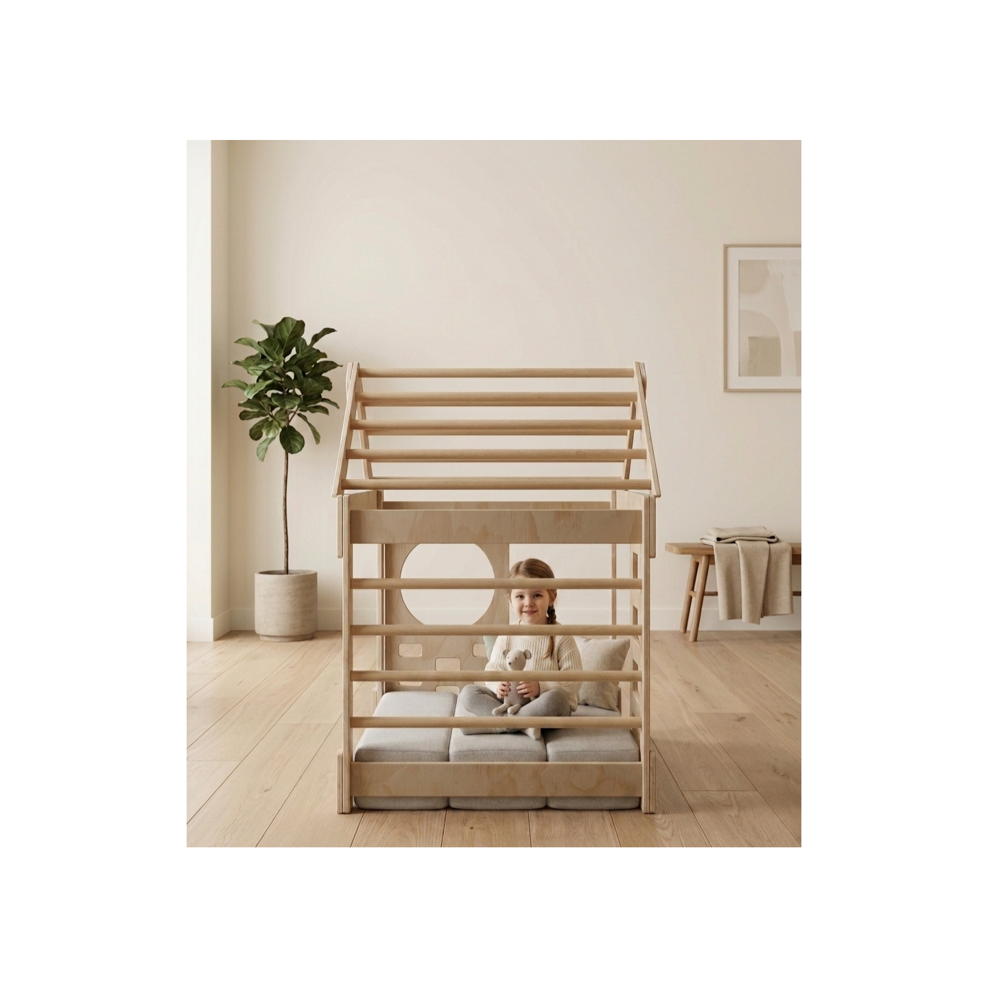 Casita de Madera niños para trepar Montessori