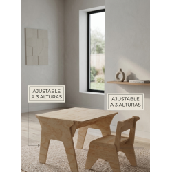 Mesa y Silla Infantil Regulable 3 Alturas (2-8 años)