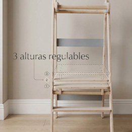 Torre Montessori Plegable de Madera (Ajustable 3 Alturas)