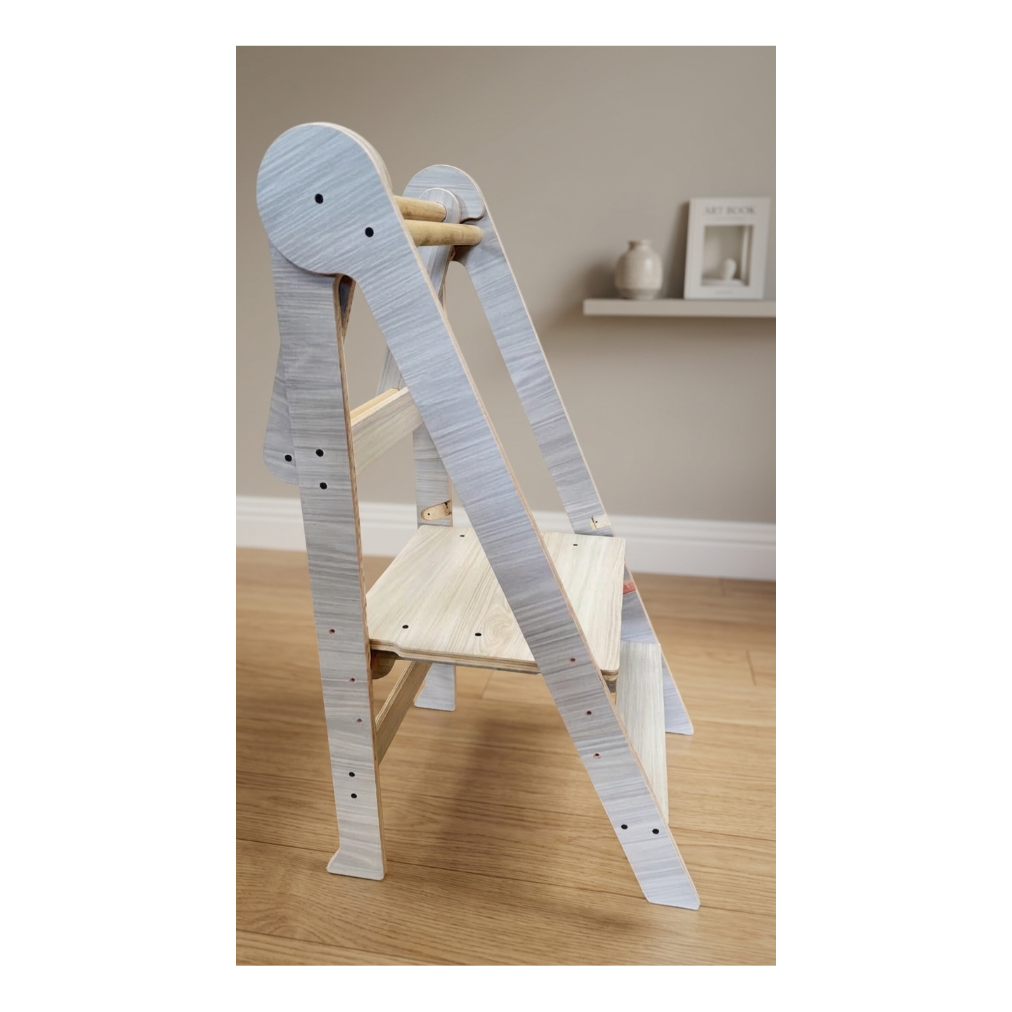 Torre Montessori Plegable de Madera (Ajustable 3 Alturas)